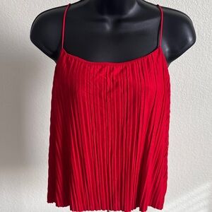 A New Day Women’s Medium Red Pleated Cami Tank Top NWT